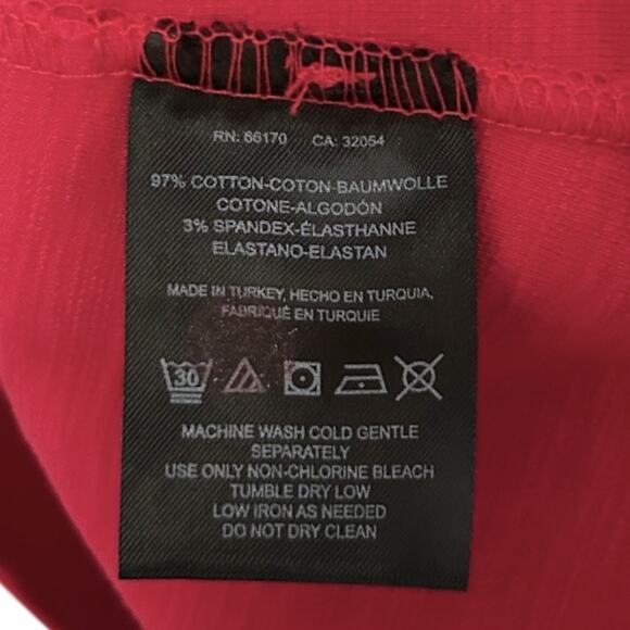 Free People Ellery Red Puff Sleeve Shirt Women's Small Deep V-Neck Stretch - Picture 5 of 6